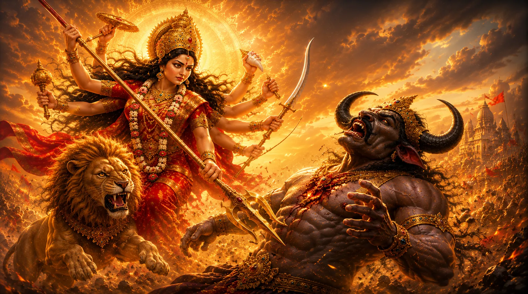 Birth of Durga and Mahishasura